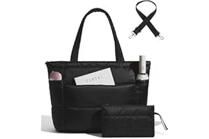 Moyad Puffer Tote Bag Damen Daunentasche Handtasche mit Schultergurt Leichte Umhängetasche für Arbeit Reise Shopping Uni