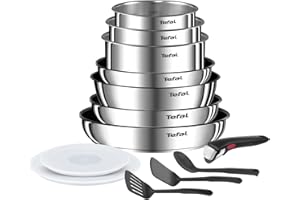 Tefal Ingenio Emotion Batterie de cuisine 13 pièces, Acier inoxydable, Empilable, Garantie 5 ans, Revêtement antiadhésif, Induction L897DS04