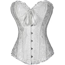 Corset Bustier Femme Vintage Gothique - Dentelle & Satin - Lacets Ajustables - Pour Soirée & Halloween