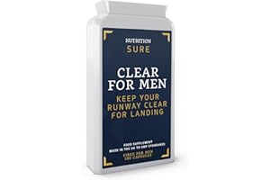 Clear For Men Pure Fibre For Men | Keep Your Runway Clear For Landing | 750mg 100 Capsules | Fibre For Gut Health, Cleanliness Constipation & Bloating Relief | Manufactured In The UK By Nutrition Sure
