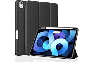 TXWLLIU Etui do iPada 11 Generacji (A16) 11 Cala 2025/iPada 10 Ggeneracji 10,9 Cala 2022 z Uchwytem na Ołówek, Etui z Trójdzielną Podstawką, Automatycznego Uśpienia/Wybudzenia, Czarny