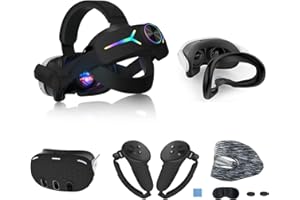 OKESYO Meta Quest 3 Elite Strap Headstrap mit 8000mAh Akku und 7 teiliges Set Silikon Meta Quest 3 Zubehör, Meta Quest 3 Zubehör Kann Kopfdruck Verringert Verbessert