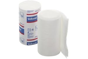 BSN Medical 72315-02 Velband Natural Rayon Cast Padding Bandage, Non-Sterile, 10cm x 2.75m, Pack of 12, Multi