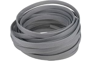 Othmro 1pc Cable Management Sleeve, Braided Cable Tidy, Cord Cover Wire Hider, 10m Cable Organizers Wire Tidy for TV/PC USB Cable, Gray (Width:8mm)