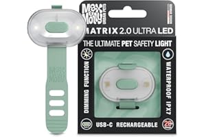 ‎MAX & MOLLY URBAN PETS Max & Molly Matrix 2.0 Ultra LED, Hundelicht für Geschirr, Leine & Halsband, Jade, Wasserfest, USB Wiederaufladbar, Hundelampe LED, Hunde Leuchtanhänger für mehr Sicherheit bei Nacht