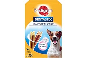 Pedigree Lot de 28 friandises pour Chien Dentastix Mini Soin Dentaire Quotidien pour Petits Chiens < 10 kg
