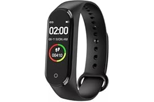 EMK Trading Ltd M4 Smart Bracelet Sports Pedometer Watch Color Screen Fitness Running Walking Tracker Heart Rate Pedometer Smart Band Gym (Black)