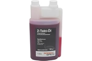 ‎SÄGENSPEZI Sägenspezi 2-Takt-Motoröl 1 Liter Doppelhalsflasche selbstmischendes teilsynthetisches Zweitaktöl raucharm für eine saubere Verbrennung und bessere Schmierung