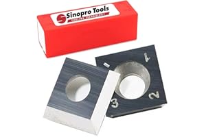 Sinoprotools 10 Pack Plain Milling Cutter Carbide Replaceable Inserts,YG6X/K10 Spoilboard Surfacing & Rabbeting Blades Replacement,Planer Knives HRA92 14x14x2.0mm (10pcs)
