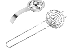 Yuannee Separador de Huevos Profesional,2 Piezas Acero Inoxidable con Doble Mango Largo Corto Filtro Yema Clara Rápido para Repostería Proteínas Fácil Limpieza