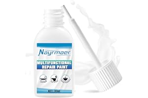 NAYRMAER Emaille Reparatur Lack, 30ml Badewannenlack, Wasserfest Fliesenlack Badezimmer Weiß, Wandfarbe Ausbessern Weiß Geeignet für Badewannen, Toiletten, Waschbecken, Fliesen, Wände, Duschen usw.