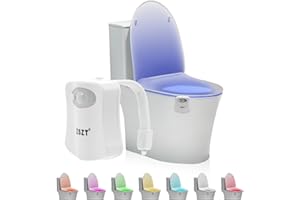 ZSZT WC luz nocturna, LED Luz de Inodoro Luz con Detección de movimiento del sensor automático, 8 Cambio de Color,Funciona con Pilas, para cuartos de baño con niños (Sólo activa en la oscuridad)