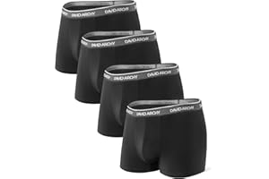 DAVID ARCHY 3/4 szt. męskie majtki / bokserki / bielizna, miękkie, przyjazne dla skóry i przepuszczające powietrze, z workiem na dipsy, z włókien bambusowych, S M L XL XXL