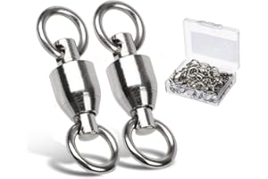 ‎9TONG 9Tong Ball Bearing Wirbel Geschweißt Ringe, Wallerwirbel Meereswirbel Salzwasserfest Spaltring Angelausrüstung Zubehör Köder-Anschluss