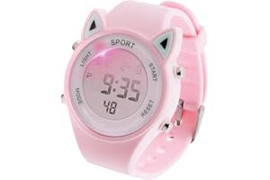Joynine Orologio Bambina Digitale, 30M Impermeabile, Sportivo con Disegno 3D e Orecchie di Gatto, LED e Retroilluminazione, per Ragazze 3-12 Anni