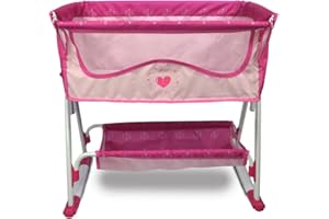 Anivia Mobili per letto per bambole 2 funzioni, letto per bambole e altalene per bambole insieme a panno in tessuto per bambole da 18 pollici - rosa