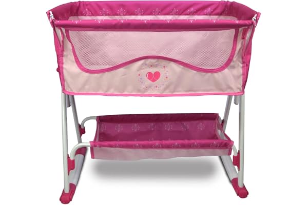 Anivia Meubles de lit de poupée 2 Fonctions, lit de poupée et balançoires de poupée avec Chiffon en Tissu pour poupées de 18 Pouces - Rose