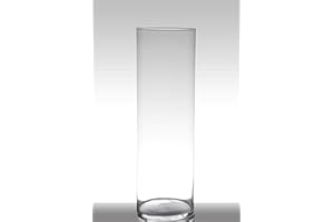 INNA-Glas Jarrón de Suelo Sansa, cilíndrico - Redondo, Transparente, 60cm, Ø 19cm - Florero de Cristal - Jarrón de pie
