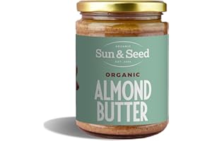 Organic Smooth Almond Butter by Sun & Seed - 500g - Smooth Nut Butter - Plant Based - High in Protein - 100% Organic Almonds - Palm Oil Free - Vegan Butter