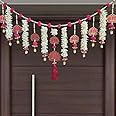 GIFT JAIPUR Pink Wooden MDF Lotus (TL-01) Style Handmade Door Bandarwal Toran (Both Side Lotus) -Diwali Ganesh Pooja New Year Inauguration Wedding Festival Home Decor (40 in X 15 Inches)