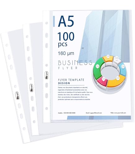 8 Classeurs A5 Papier Kraft à 2 Anneaux - Rechargeable 17,5x23,5cm Avec Étiquettes | Bureau Étude - 8