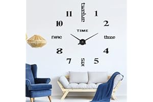 XiYee Orologio da Parete 3D, Orologio Parete Moderno Decorazione, Silenzioso Preciso Fai da Te, Grande 3D Adesivo Orologio Parete Decorazione, Adesivi Murali per Casa Ufficio Hotel Ristorante (C)