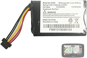 Aousavo AHA1111008 VFAD VF6P Batterie de rechange VFAD compatible avec Tomtom Go 6200, Go 6100, Go 6000, Go 5000, Go 600, Go 500 Navigation Device