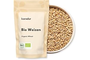 ‎KAMELUR Kamelur Bio Weizen ganzes Korn (5kg), Weizenkoerner, hochwertiges Bio Getreide aus Deutschland.