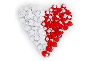 NOMEY 100 Pezzi Adesivi in Legno Rosso a Forma di Cuori Fai da Te Legno Cuore Rosso Adesivi Adesivi Rosso Cuore di Legno abbellimento Fai da Te Bella Decorazione per Fai da Te Cuori Rossi in Legno