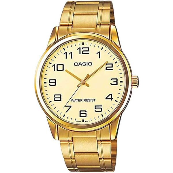 Casio Orologio Uomo MTP-V002G-1B - Quarzo Classico, Cinturino Acciaio Oro, Cassa Ottone, Quadrante Nero - 3