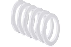 LINJINDE 6 rollos de cinta adhesiva de doble cara para manualidades, cinta autoadhesiva extra fuerte de 6mm de ancho,estrecha para hacer para niños papel bricolaje clase juegos de oficina escolares 25m/rollo