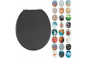 SAINOS,WC Sitz mit Absenkautomatik,Toilettendeckel aus Holz,Stabile Qualität,Einfache Reinigung