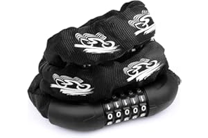 MAXDONE Bike Lock Chain Bicycle Lock - 1000mm Cycle Lock Bike Accessories Bike Locks High Security 5 Digit Codes Combination Heavy Duty for Motor Scooter