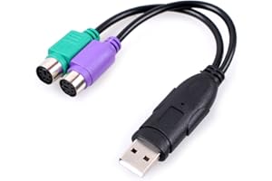 UCEC Cable Adaptador Conversor USB Doble a PS/2 para Ratón Mouse y Teclado