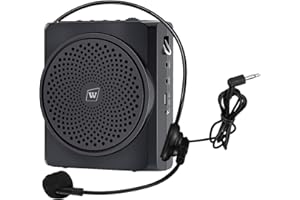 RESPONSEBRIDGE Bluetooth Voice Amplifier Wired Microphone Headset, 16W 2200mAh Portable Rechargeable Mini Pa Speaker and Microphone for Teachers, Tour Guides, Coaches, Elderly Etc S619