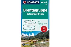 Cartina escursionistica n. 073 Dolomiti di Brenta: 3in1 Wanderkarte mit Aktiv Guide inklusive Karte zur offline Verwendung in der KOMPASS-App. Fahrradfahren. Skitouren.