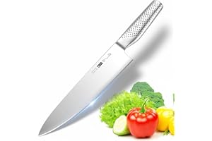 PLYS Coltello da chef in acciaio inossidabile da 19 cm con lama affilata coltello da cucina antiscivolo, taglio di verdure professionale