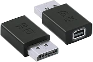 GINTOOYUN Adaptador Mini Displayport hembra a Displayport macho 8K Mini DP hembra a DP macho adaptador de audio y video para anfitriones de escritorio, ordenadores portátiles, monitores,etc(estilo 2)