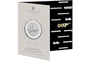 CrawleyCoins 2023 Sei decenni di James Bond 007 - 1960 £5 Brillante Moneta fior di conio in confezione zecca