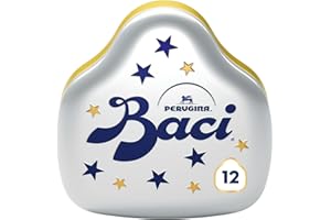 BACI PERUGINA Cioccolatini Fondenti ripieni al Gianduia, Latta Regalo Bacio 150g