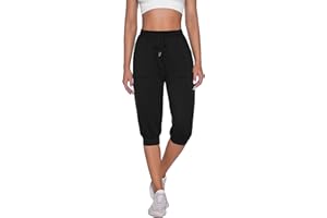 Nieery Pantacourt Femme été 3/4 Pantalon Jogging Femme Sport Corsaire Filles Survetement ete Leger Ensemble survêtemen 3/4 Pantalon de Sport Femme