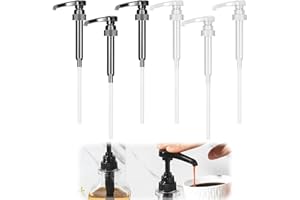 JAONLD Syrup Pumps, 6 Pack Coffee Syrup Pump Dispenser Simply Bottle Pump Liquid Universal Fit Syrup Pump Barista Tools Easy-to-Clean for Home, Office, Coffee Bar
