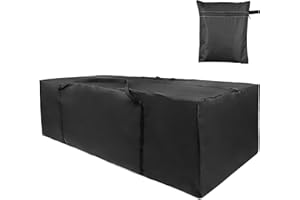 YancLife Garden Furniture Cushion Storage Bag, Oxford Fabric Waterproof Anti-UV Rip Proof Portable Outdoor Bag Sturdy Zipper and Handles, Christmas Tree (173x76x51cm)-Black