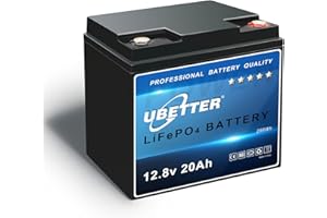 UBETTER LiFePO4 20AH 12V Lithium Batterie 12V 20Ah LiFePO4 Batterie mit BMS und 4000+ Mal Tiefzyklus für Solaranlage, Fischfinder, Kinderwagen, Boot, Solarpanel Kit, Wohnmobil, Camping