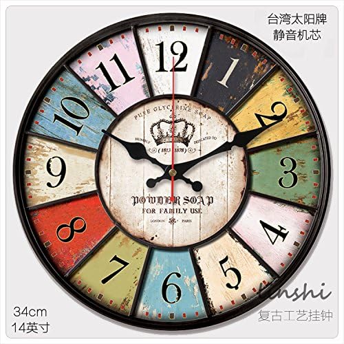 GK-The Emulation iron flat wall clock sun-cores with a second wall clock Super silenced clock, 20 inches