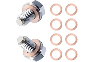 BCENG Magnetische ÖLablassschraube 2 Stück M12x1.25 mit 10 Stück Magnetische Dichtung Ablassschraube Edelstahl Ölablassschraube Ölwanne Auto Ölschraube Meisten Autos Boote Motorräder