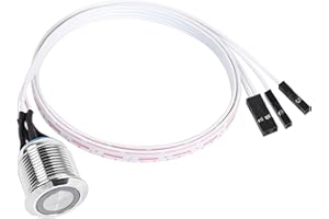 ‎YACSEJAO YACSEJAO Chassis Switch Host Metal Button, Desktop Computer Host Switch Cable Metal Power Button for Computer DIY, 16 mm