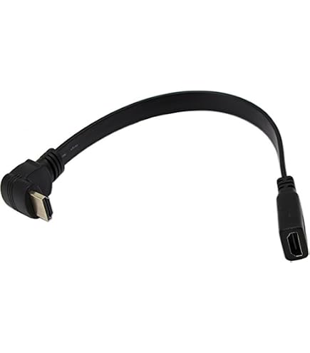 Cavo HDMI 4K , Cavo prolunga HDMI 2.0 da femmina a maschio per montaggio a pannello a 90 gradi compatibile con TV Stick, Blu-Ray, PS3 / PS4, Roku, Nintendo Switch (50 cm)(angolo