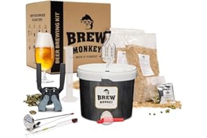 Brew Monkey® Kit Per Fare La Birra Bionda | Kit Completo 5 Litri | 6,4% VOL. | Kit Per La Produzione Di Birra A Casa | Idee Regalo Uomo | Kit Birra | Regali Uomo Originali | Regalo Uomo Natale