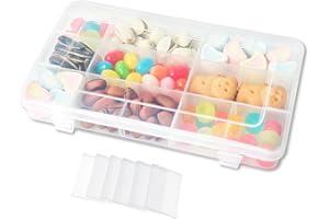 sesameless Small Snack Boxes for Kids, Mini Snack Box with 15 Removable Grids Compartments, Mini Multi Plastic Snackle Box Trays with Compartment for Travel Plane